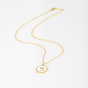 Collar de Acero Inoxidable Chapado en Oro de 18K con Signo del Zodíaco para Mujer, Colgante Redondo con Símbolo del <span class=keywords><strong>Horóscopo</strong></span> y Letra, Joyería de Moda, Regalo - Product Image 3