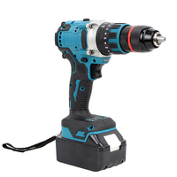 Perceuse électrique sans fil industrielle à couple élevé de 13 mm bleue, avec mandrin métallique et batterie MTK, pour personnalisation OEM