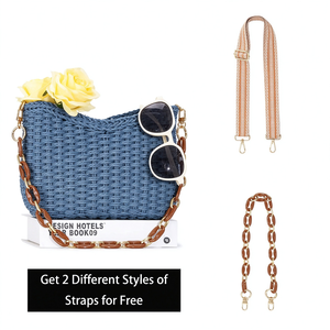 Bolsos cruzados pequeños de verano para mujer, bolsos de playa hechos a mano de paja tejida, carteras de hombro, bolsos de mano para mujer - Product Image 3