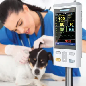 Fabrika veteriner hayvanlar veteriner pet köpek kedi el taşınabilir yaşamsal belirtiler izleme cihazı kan basıncı monitörü Etco2 NIBP