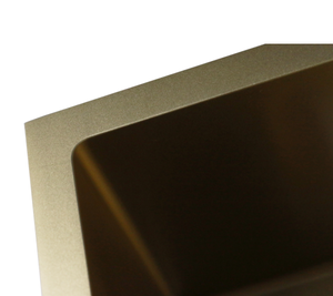 Fregadero de Cocina Rectangular Moderno RS-1515-G, Dorado, Nano, Hecho a Mano, con Válvula y Grifo de Acero Inoxidable, con Dos Orificios - Product Image 6