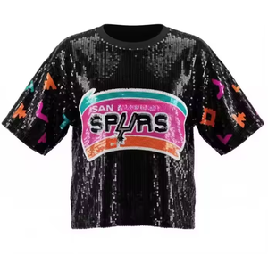 En gros Blouses pour femmes Antonio, coupe oversize, col rond, en jersey, à sequins San Antonio, style Spur-s, populaire - Product Image 6