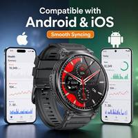 Fournisseur d'usine de montres intelligentes K66 personnalisées OEM ODM, écran rond de 1,85 pouce, batterie de 730 mAh, montre intelligente robuste