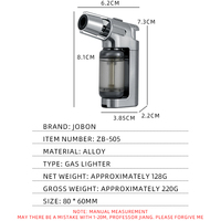 JOBON-Allume-cigare ZB505 à gonflage direct, métal plastique transparent, coupe-vent, logo disponible pour cadeaux d'affaires