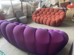 Sofá Burbuja de Alta Calidad, Sofá Esquinero Rojo Naranja, Sofá Burbuja de Dos Plazas - Product Image 6