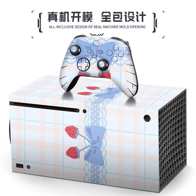Xbox Series X Skin Vinyl Sticker Full Cover For Game Console And Controller With Strawberry Pattern Design
