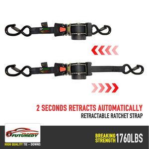 FT11-Z252 헤비 듀티 25mm 750KG 자동 개폐식 래칫 타이 다운 스트랩 10FT/15FT 폴리에스터 벨트 소재 라쳇 타이 타입 - Product Image 5