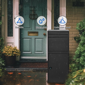 Tùy chỉnh gói hộp giao hàng cho bên ngoài có thể khóa bưu kiện thả hộp với hộp thư cho hàng rào hiên lề đường màu đen - Product Image 2