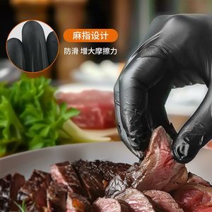 Gants en nitrile noirs jetables de 9 pouces, qualité alimentaire, extra longs, épais et durables pour la cuisine - Product Image 1