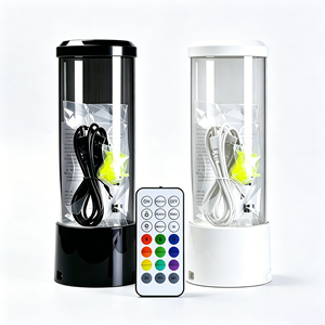 LED Jellyfish Lamp Remote <b>Control</b> <b>USB</b>-Powered ABS E26 Rainbow Color-Changing Ambient Night Light Silent Desktop Decoration - Product Image 2
