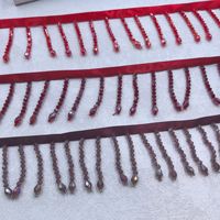 En stock, collier de robe de mariée en dentelle à franges en cristal de verre perlé fait à la main, accessoires de décoration pour la tête et les épaules
