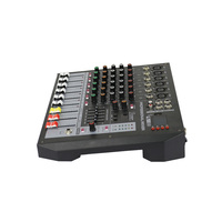 Console de mixage audio ELM ELM602, 6 canaux, interface mini USB, console de mixage DJ avec design gris métallique