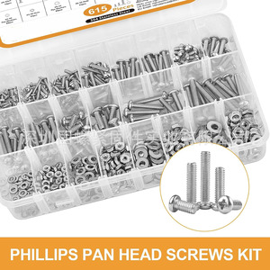 615Pcs Stainless Steel <b>Phillips</b> Pan Head Screws Nuts Washers <b>Set</b> 304 Steel Assorted Sizes Tool Kit - Product Image 4