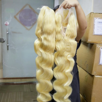 13x6 Body Wave untuk Wig Rambut Lurus Pirang Madu Eropa Remy Hair Wanita Bleach Knots