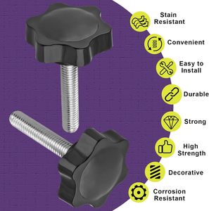 Vis à molette en nylon de tailles M4, M5, M6 en acier inoxydable, longueur 40 mm, filetage M3 pour l'électronique, les meubles et les machines - Product Image 5