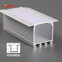 Perfil de Aluminio LED para Iluminación Lineal Empotrada, Serie con Difusor, Tapas y Clips, para Tiras LED de 26*26 mm