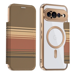 Funda Protectora de Teléfono de Cuero PU con Textura de Fibra de Carbono Magnética al por Mayor para Google Pixel 11 10 Pro XL con Soporte para Tarjetas - Product Image 1
