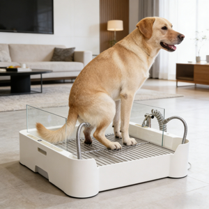 Toilette intelligente pour chien USMILEPET avec fonction autonettoyante et contrôle des odeurs, bac à litière de luxe en plastique pour animaux de compagnie d'intérieur - Product Image 3