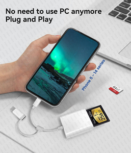 เครื่องอ่านการ์ด SD สำหรับแผ่นโทรศัพท์เครื่องดูการ์ด SD กล้องดิจิตอลพร้อมช่องเสียบคู่สำหรับ USB-L microsd/sd และ usbc dual-CONNECTOR - Product Image 3