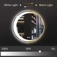 Spiegel haut de gamme rond personnalisé argent moderne LED miroir de bain rond 70cm 80cm 90cm lumière avant écran tactile miroir LED salle de bain