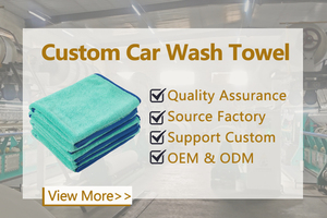 Serviette de lavage de voiture en microfibre polyester double face à tressage optimisé pour la collecte d'eau, avec bordure torsadée, directement de l'usine - Product Image 5
