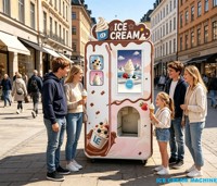 Station de crème glacée molle refroidie par air, 1 saveur, 6 distributeurs de garnitures