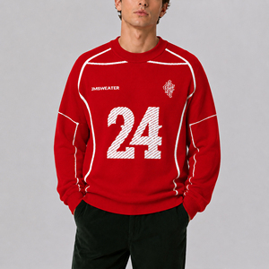 <span class=keywords><strong>Pull</strong></span> en maille jacquard personnalisé avec logo OEM & ODM pour <span class=keywords><strong>homme</strong></span>, col rond, en coton, pour l'hiver - Product Image 6