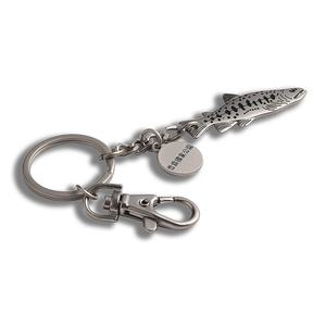 Porte-clés souvenirs en métal argenté personnalisés en forme de poisson avec pendentifs - Product Image 5