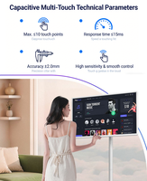 32 İnç Mobil Hepsi Bir Arada Dokunmatik Ekran Monitör Android 15 10W Çift Hoparlörlü Şarj Edilebilir Tekerlekli Stand OEM Eğitim Asansörü