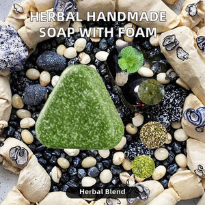 สบู่สมุนไพรธรรมชาติยูสมา<span class=keywords><strong>น</strong></span> สำหรับ<span class=keywords><strong>ผม</strong></span>ร่วง สบู่ทำมือ รูปทรงสามเหลี่ยม สีเขียวเจ็ดสี สำหรับทุกเพศทุกสภาพผม - Product Image 4