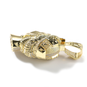 Collana con Ciondolo a Moneta 3D Bifacciale con Ritratto della Regina Elisabetta, Gioielli Hip Hop Iced Out con Zirconia Cubica 5A+ per Uomo - Product Image 6