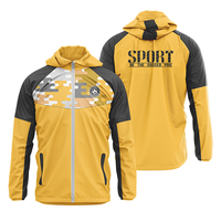 Chaqueta Deportiva Impermeable con Capucha y Manga Larga, Personalizada con Impresión por Transferencia de Calor, para Fútbol, Running, Transpirable y Resistente al Viento