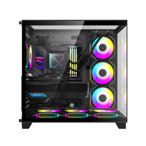 Ruix hàng không vũ trụ ultra-x 2024 mới nhất thiết kế thời trang trường hợp máy tính Ba Tempered Glass Panels chơi game Full View trường hợp de PC gamin - Product Image 5