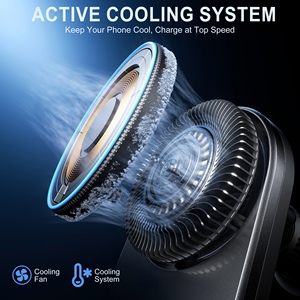 Caricabatterie da auto Qi2.2 25W di alta gamma con ventola di raffreddamento, caricatore wireless per auto compatibile con <span class=keywords><strong>Galaxy</strong></span> S26 Ultra, iPhone 17 Pro Max, Air 16-12 Series - Product Image 3