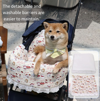 Coussin et barrière pour poussette pour animaux de compagnie JXANRY, ensemble trois pièces - Coton pur, épaissi, chaud, anti-salissures pour chats et chiens