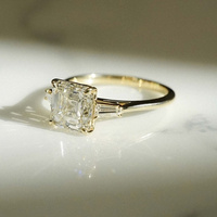 Bague de mariage solitaire en moissanite taille Asscher de luxe, or massif 10K 14K 18K ou argent 925, certifiée GRA pour femme