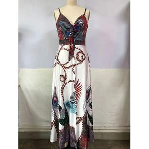 Vestido Midi Sexy con Tirantes y Estampado Floral, Estilo Veraniego para Mujer, con Cordones y Estampado Digital, Transpirable, Muy Popular - Product Image 4