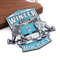 Épingle en émail personnalisée 2d 3D avec insignes de rugby pour hockey sur glace Souvenirs de sport Épinglette en métal en alliage de zinc Vente en gros