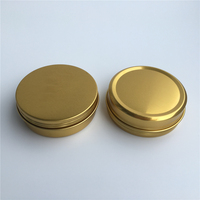 Pot rond en aluminium doré de 120 ml (120 g, 4 oz) pour pomade, huile, crème à barbe, savon, emballage de stockage, boîte en étain, boîte à bougies, boîte en étain