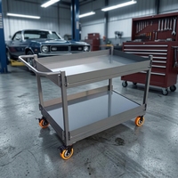 Carretilla Móvil de Acero Resistente CASE CARTER OEM de Cuatro Ruedas con Dos Frenos Giratorios, Carro de Mano para Uso Industrial, Venta al Por Mayor