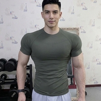 T-shirt de sport pour homme, tissé, uni, à séchage rapide, respirant, manches courtes, élastique, vêtements de sport pour l'entraînement physique