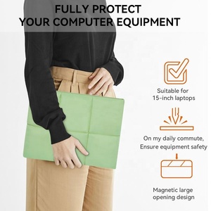 Housse pour ordinateur portable matelassée 11.2x14.1 pouces pour femme vert/couleur personnalisée étui rembourré confortable - Product Image 6