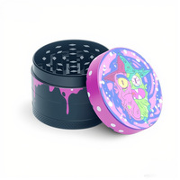 Accessoires pour fumeurs en gros, moulin à herbe manuel en métal à quatre couches, ciel étoilé, anime