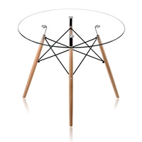 Prix d'usine ensemble de table basse en verre acrylique pieds ronds modernes en métal de luxe table centrale pour le salon