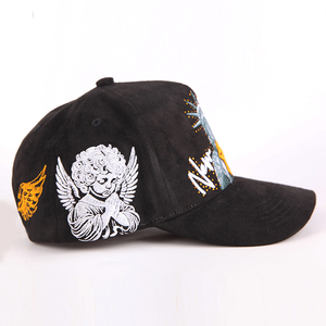 หมวกเบสบอลแฟชั่นขายส่ง ซับในผ้าซาติน แต่งหนังกลับ ปักโลโก้ 3 มิติ ประดับโลโก้ด้วยคริสตัล หมวกกีฬาเบสบอล - Product Image 3