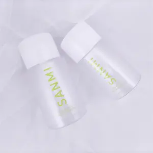 Kinpack botol pompa plastik kosmetik, kosong transparan 100ml 150ml 250ml bulat PETG datar kosmetik dengan pompa cat kuku