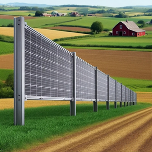 Sistema de montaje de valla solar vertical bifacial <span class=keywords><strong>para</strong></span> paneles fotovoltaicos Estante de tierra de fácil instalación <span class=keywords><strong>para</strong></span> uso en granja o jardín - Product Image 5