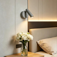 Lampe de lecture murale LED rotative moderne à base métallique européenne, interrupteur marche/arrêt, abat-jour noir, alimentation CA, pour usage hôtelier