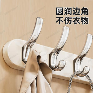 Porte-objets mural à ventouse rectangulaire avec 5 crochets, installation facile pour vêtements, clés, sacs, organisateur de porte - Product Image 3