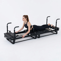Machine d'entraînement musculaire tout-en-un avec attaches pour bandes de résistance et barre à ressort réglable pour usage domestique